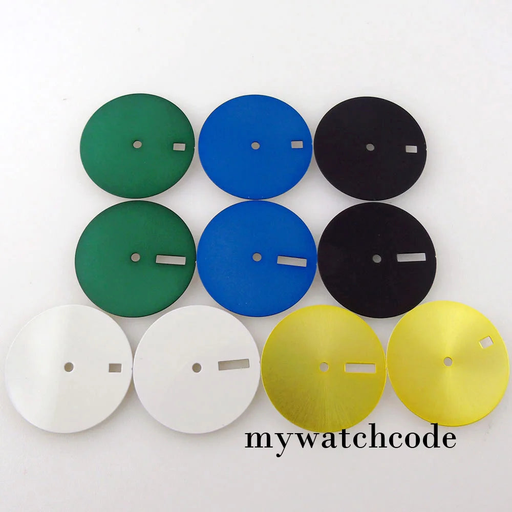 29mm Green/Blue/Black/Yellow/White Sterile Watch Dial Date Day Window Fit for NH35A NH36A Automatic Movement Watch Accessories