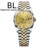 36mm39mm Two-tone Rose Gold DateJust Fluted Sapphire Roman Index Bubble 10Bar