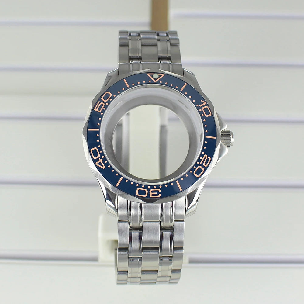 41mm Seamaster Watch Case 316 Stainless Steel 100M Waterproof for NH35 NH36 NH38 Movements 31mm Dial Watch Accessories