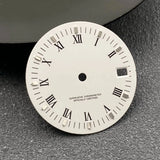 28.5mm NH35 Dial Roman numerals White Vintage No logo Single calendar Fit NH35 NH36 Movement Watch Dial Accessories