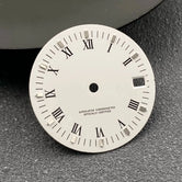 28.5mm NH35 Dial Roman numerals White Vintage No logo Single calendar Fit NH35 NH36 Movement Watch Dial Accessories