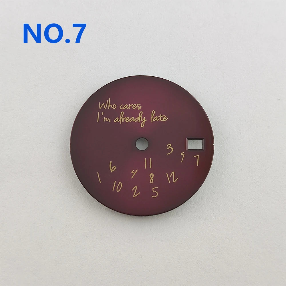 Who Cares Watch Dial 28.5mm nh35 Dial Who cares im already late Dial Watch Face gold text For NH35/NH36 Movement Watch Accessories