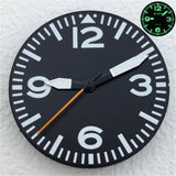 Full Luminous Dial 29mm dial Black White Dial With Hands Fit NH34 NH35 NH36 Movement Green Luminous Watch parts
