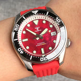 Tandorio SBDX001 Diver TD214R MOP Red Sapphire NH35 42.5MM 20bar