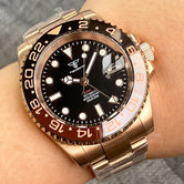 Tandorio NH34 GMT Two Tone Diving Watch TD015C 904L Bracelet 20Bar 40MM Sapphire