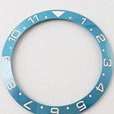 Arabic Numerals Tiffany Blue Ceramic Bezel Insert 38mm*30,6mm for SUB GMT Diver Watch White Numbers
