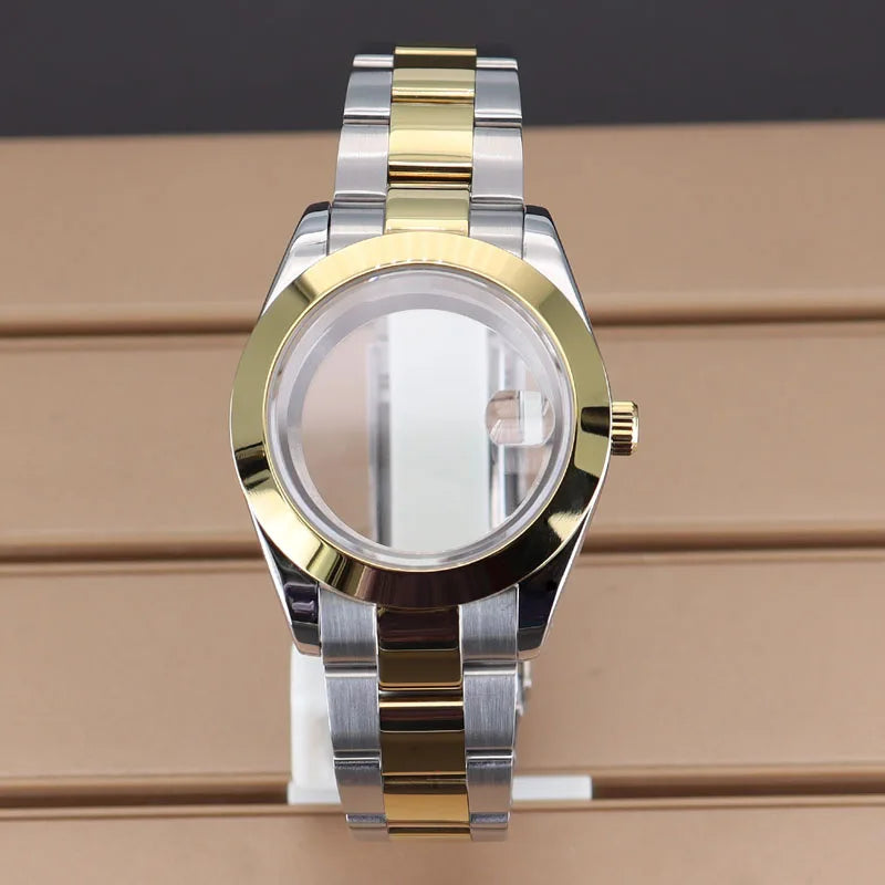 Explorer Watch Case 36mm/39mm Silver Rose Gold yellow Gold Two tone Sapphire 316L stainless Steel For Nh35 Nh36 NH34 NH38 Nh70 Miyota 8215 8285Movement