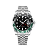 40mm RONDA 515 Quartz GMT Watch Corgeut 100M Water Resistant Luminous Sapphire