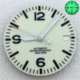 Full Luminous Dial 29mm dial Black White Dial With Hands Fit NH34 NH35 NH36 Movement Green Luminous Watch parts