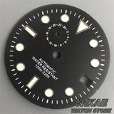 29mm Sterile TMI NH37 Watch Dial Hand Set Black Blue Green Dial Silver Orange Index Green Luminous