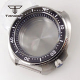 44mm Captain Willard Watch Case Stainless Steel Brushed Turtle Abalone 6105 Watch Case  20BAR Sapphire Glass Ceramic Rotating Bezel Fit NH34 NH35 NH36 ETA2824 PT5000 Movt