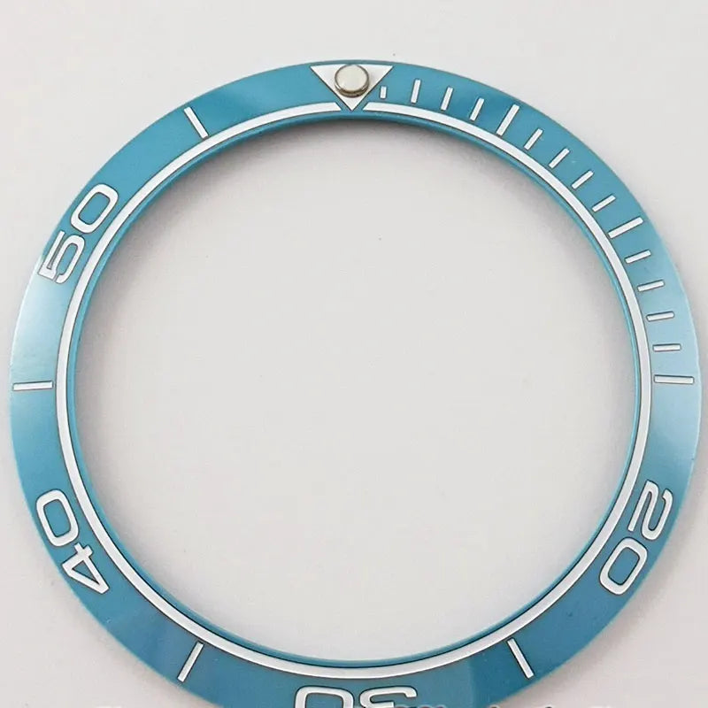 Arabic Numerals Tiffany Blue Ceramic Bezel Insert 38mm*30,6mm for SUB GMT Diver Watch White Numbers