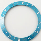 Arabic Numerals Tiffany Blue Ceramic Bezel Insert 38mm*30,6mm for SUB GMT Diver Watch White Numbers