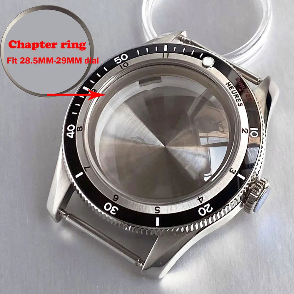 40mm Diver Watch Case Serica Double Domed Sapphire Chapter Ring 200m Waterproof  Men Watch Case Fit NH35 NH36 NH38 ETA2824 PT5000 Movement Part