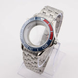 42mm NH35 Stainless Steel Seamaster Watch Case Mineral/Sapphire Glass Black Ceramics Bezel Insert with Bracelet for Seiko Mod Seamaster Build Parts