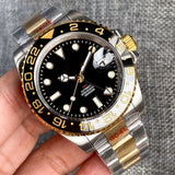 Tandorio Submariner NH34 GMT Watch TD015B Yellow Gold Ceramic 20bar 40mm Sapphire