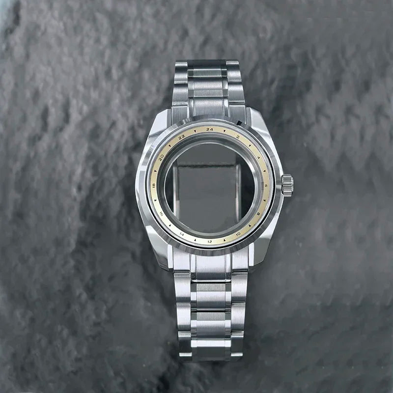 Premium 40mm 44GS Design Case Fit 32.5mm Dial Sapphire Crystal Chapter Ring Matches High Quality Automatic Luxury GMT NH35 NH34