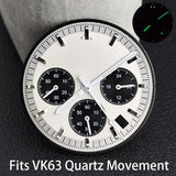 40mm Speedmaster Watch Case Stainless Steel  For VK63 VK64 Chronograph Quartz Movement Mineral Moon Foorprint Sterile Caseback