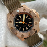 STEELDIVE SD1948S Bronze Diver 44.5mm  C3 Green Luminous 1000M Waterproof Mens NH35  sapphire