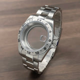 39mm GMT Watch Case fixed bezel 24H Mark Nh35 Case Stainless Steel Sapphire Fit Nh34 Nh35 Nh36 Nh38 Movement
