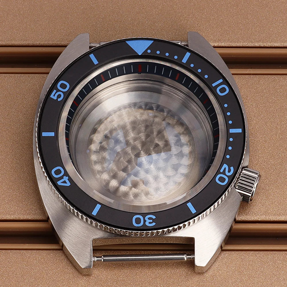41mm Mod Turtle Watch Case Sapphire Glass Waterproof For Abalone/tuna mouth Captain Willard TMI NH35 NH36 NH38 4R Movement Stainless Steel Watch Accessories