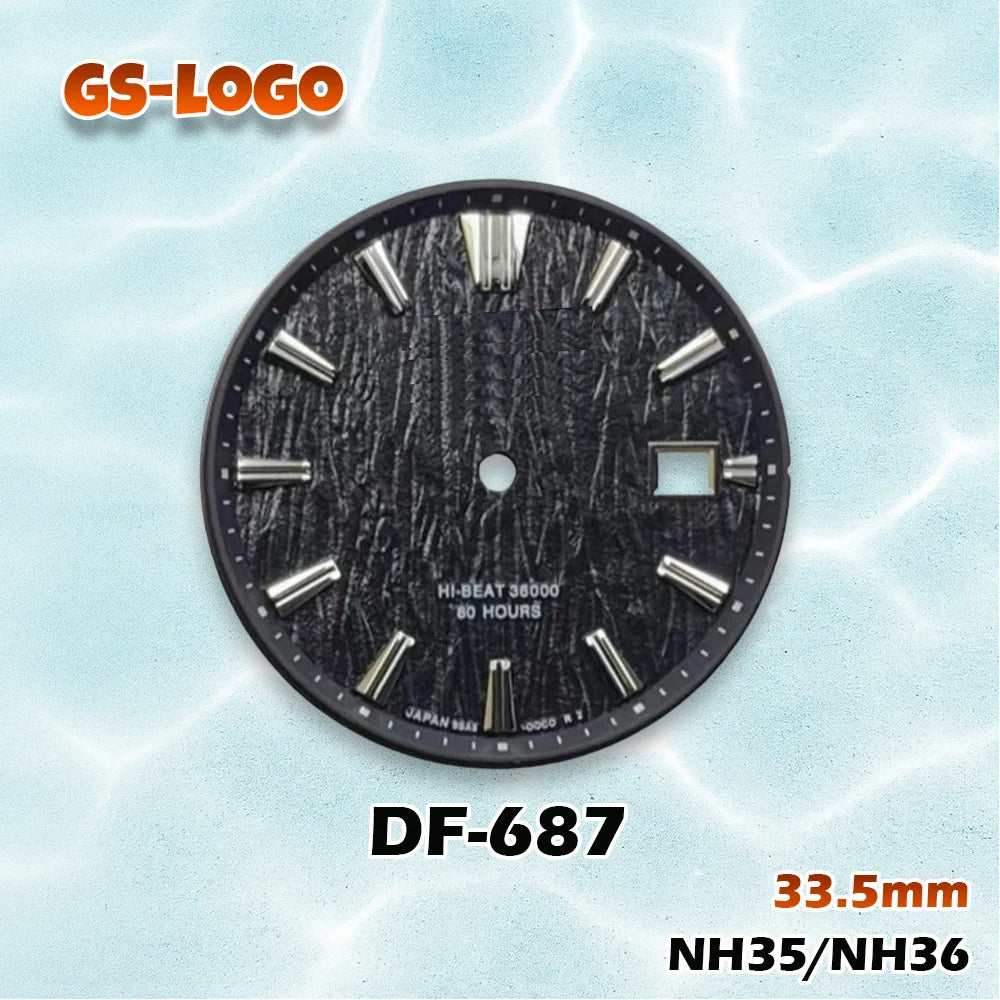 33.5mm GS Logo Dial Multi-Color NH35/NH36 Movement Men's Watch Modification Accessories