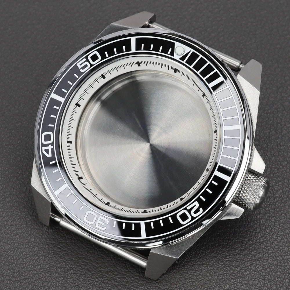43.8mm Samurai King Watch Case Sapphire Ceramic Insert For Seiko