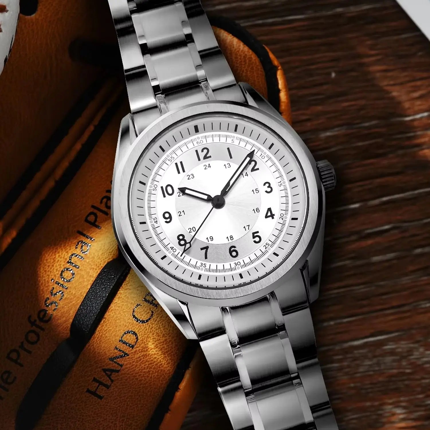 40mm Field Watch Corgeut 6031 Japan NH35 Automatic Sapphire 5ATm Pilot