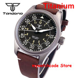 39mm Titanium Pilot Watch Tandorio TD143T Miyota 8215 Movt Automatic Sapphire 20ATM Retro Men Watch