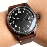 PVD Aged Pilot Watch Tandorio TD147V Vintage 39mm Bronze Coated Miyota 8215 PT5000 20ATM Sapphire Glass 10bar