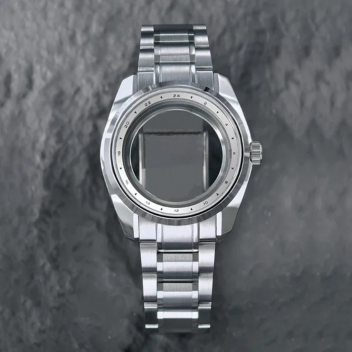 Premium 40mm 44GS Design Case Fit 32.5mm Dial Sapphire Crystal Chapter Ring Matches High Quality Automatic Luxury GMT NH35 NH34