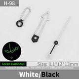 Green luminous Watch Hand Set SKX Lume Hands hollow MOD Fits NH35 NH36 4R36 NH72 Second Minute Hour Movements Replacement Accessories