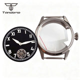 ETA6498 Watch case ST3621 42mm Manual Winding Pilot+37mm Dial Set Sapphire Transparent Back 5ATM