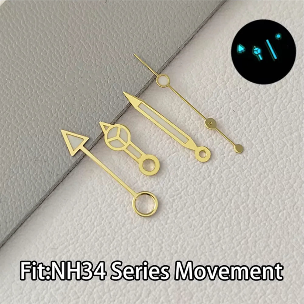 NH34 GMT Hands Watch Hand Parts Blue&green BGW9 Luminous Suitable For NH35 Automatic Movement Watches Pointer Accessories