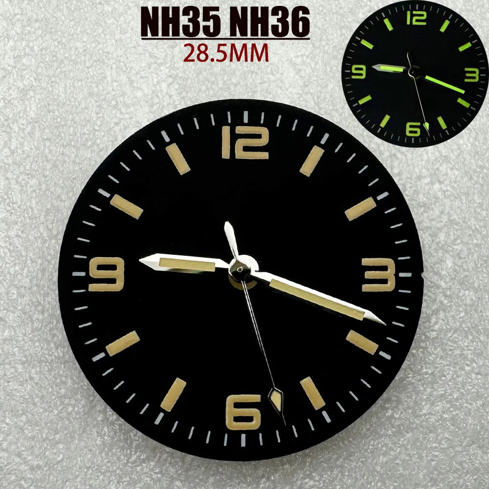 NH36 NH35 28.5mm Dial, Suitable for NH35A Movement Case Crown 3/3.8 Point Case Mounting Accessories