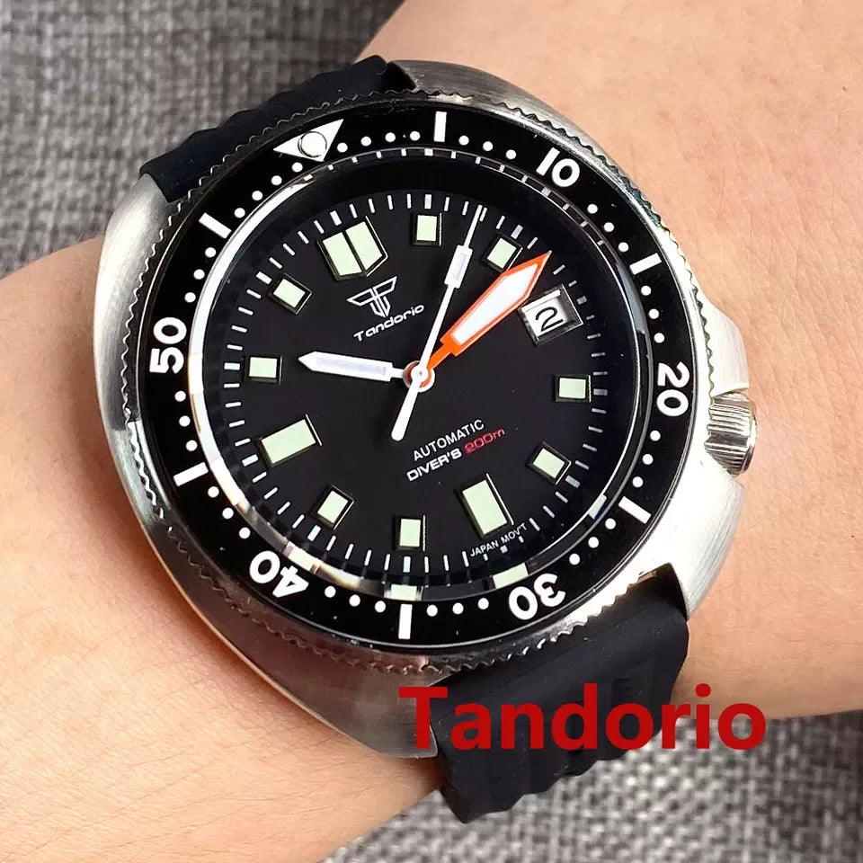 Tandorio Willard watch Sapphire NH35A Dive 44mm20bar TD258 Turtle