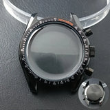 40mm Speedmaster Watch Case Stainless Steel  For VK63 VK64 Chronograph Quartz Movement Mineral Moon Foorprint Sterile Caseback