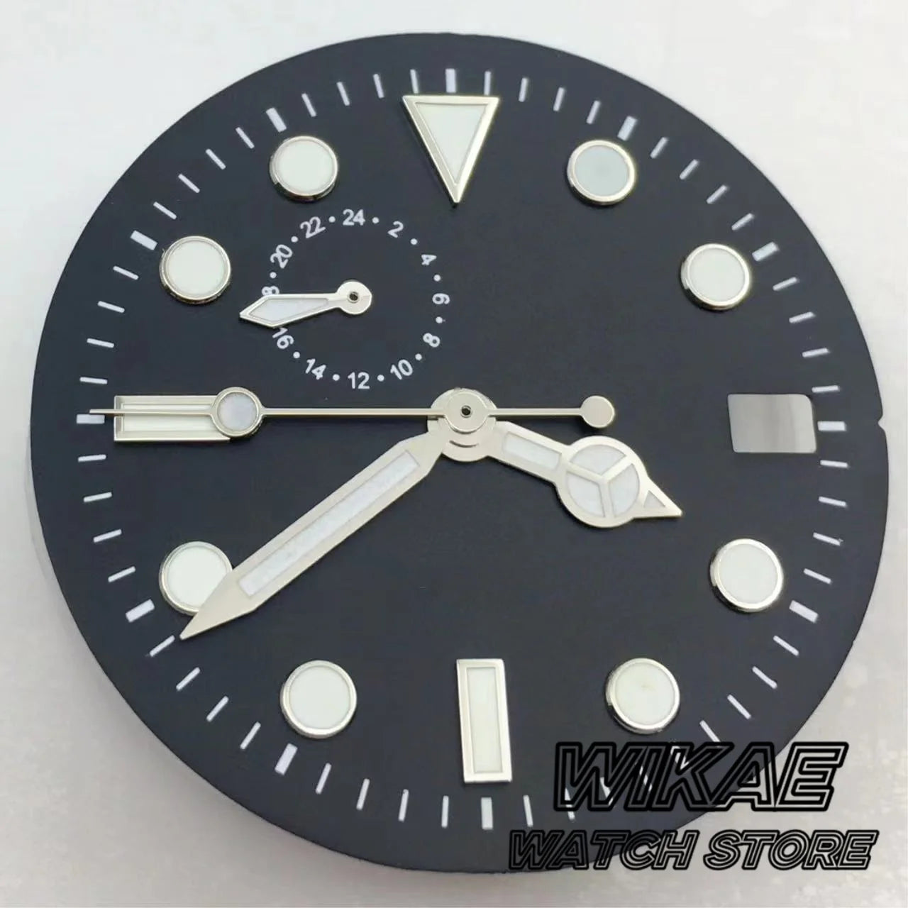 29mm Sterile TMI NH37 Watch Dial Hand Set Black Blue Green Dial Silver Orange Index Green Luminous