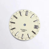 Premium Watch Dial Sunburst Dial 28.5mm No Lume Gold IndexNH35 NH34 GMT Movement Custom Logo Text Modification Watch