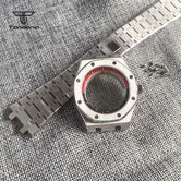 42mm ロイヤルオーク APケース ステンレススチール ブラッシュド オクタゴンウォッチケース ブレスレット ガラスバック チャプターリング サファイアガラス NH35 NH36 自動巻きムーブメント搭載