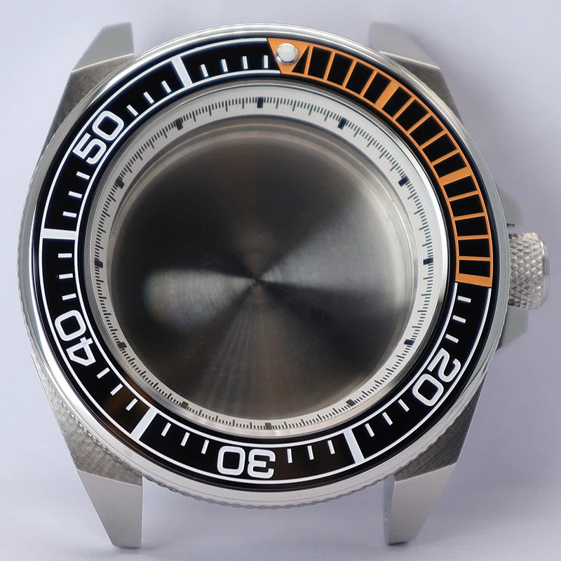 43.8mm Modified Samurai Watch Case Sapphire  For NH35 NH36 NH38 4R36 Movements 100M Waterproof