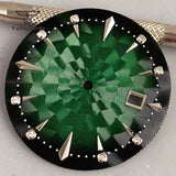 35mm Watch Dial Multicolor Texture Face Date Window Fit NH35 Automatic Watches Sword Hands Set Wristwatch Accessories Mod Parts