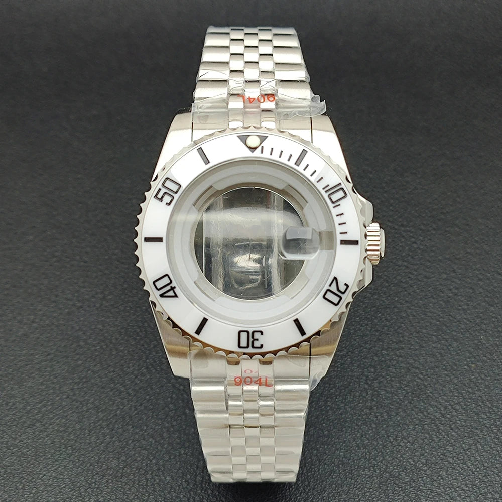 34MM NH05 Watch Case bezel insert ring sapphire glass stainless steel screw in crown women's watch case, suitable for NH05 NH06 movement