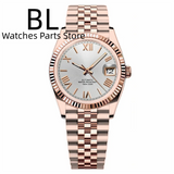 36mm39mm Two-tone Rose Gold DateJust Fluted Sapphire Roman Index Bubble 10Bar