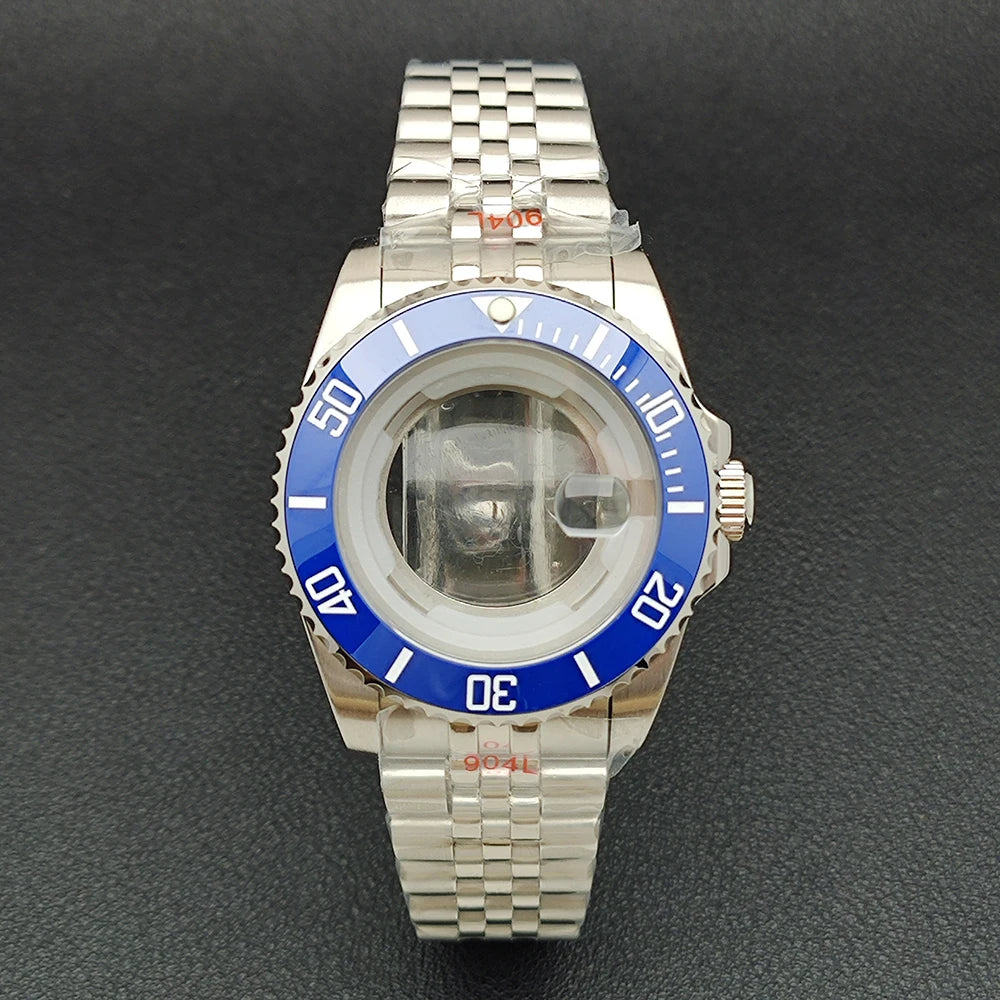 34MM NH05 Watch Case bezel insert ring sapphire glass stainless steel screw in crown women's watch case, suitable for NH05 NH06 movement