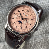 コルジュ ムーンフェイズ ウォッチ 42mm シーガル St1655 自動巻き デイデイト 月間カレンダー ガラスバック 42MM 3ATM 