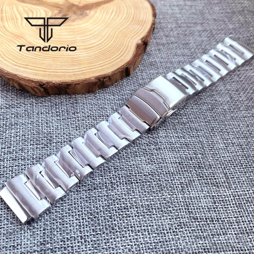 316L Stainless Steel Brushed 20mm Watch Bracelet Watchband Folding Clasp Fit for 42mm Monster Wristwatch Case