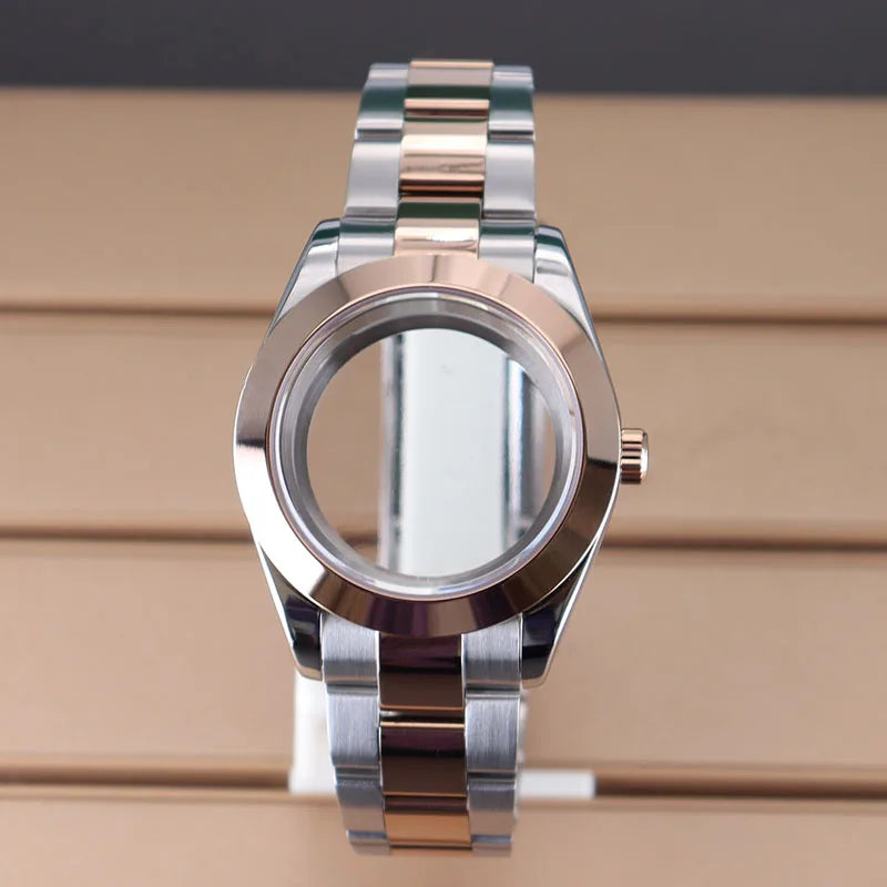 Explorer Watch Case 36mm/39mm Silver Rose Gold yellow Gold Two tone Sapphire 316L stainless Steel For Nh35 Nh36 NH34 NH38 Nh70 Miyota 8215 8285Movement