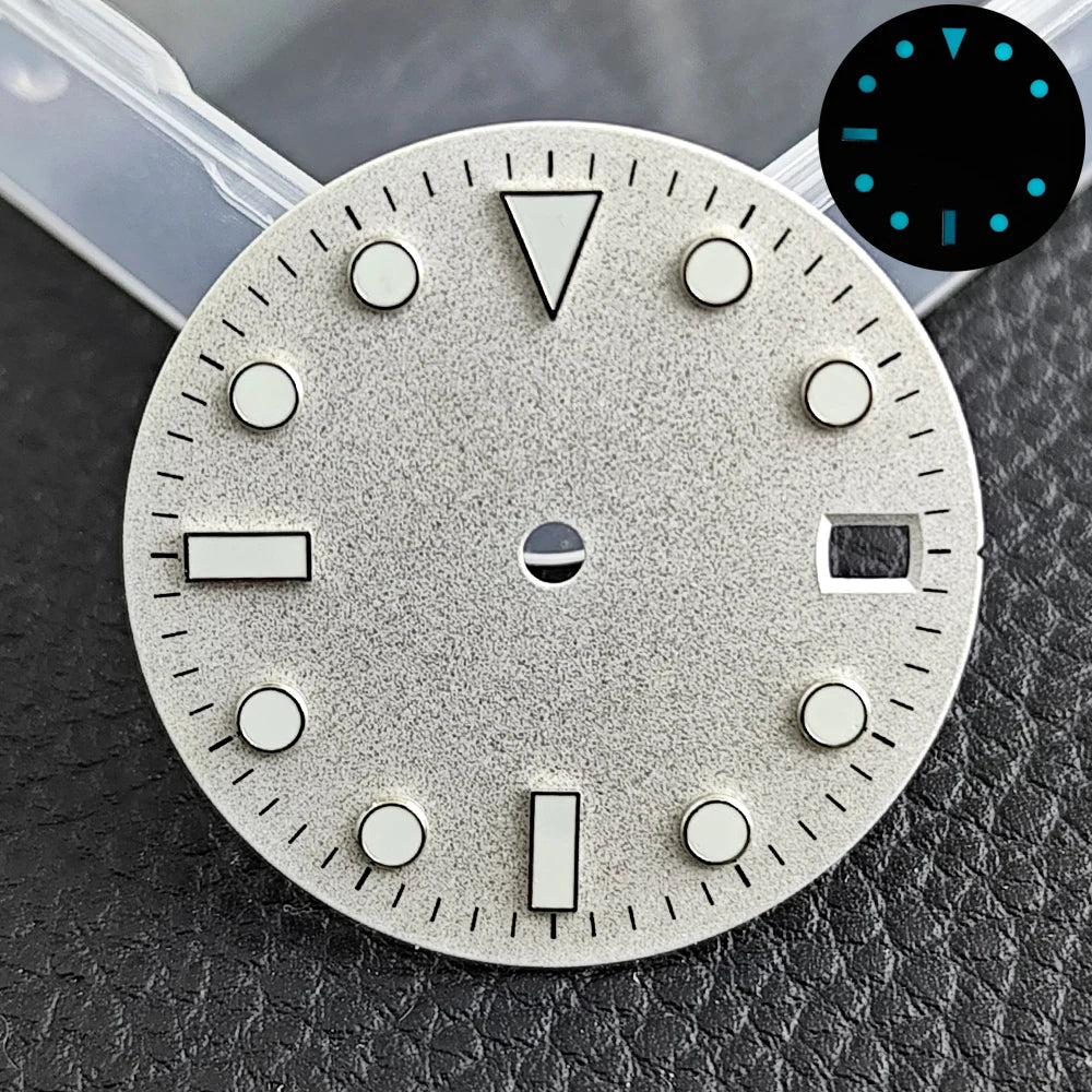 28.5mm blue lume NH35 NH34 Dial Single Calendar Submariner style with Hands Watches accessory