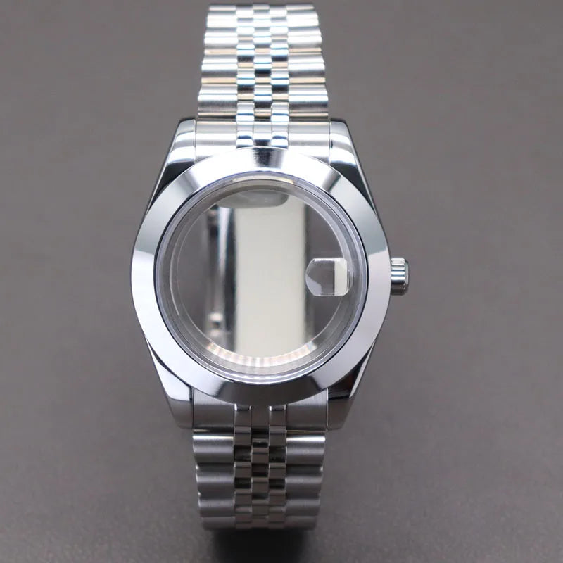 Explorer Watch Case 36mm/39mm Silver Rose Gold yellow Gold Two tone Sapphire 316L stainless Steel For Nh35 Nh36 NH34 NH38 Nh70 Miyota 8215 8285Movement